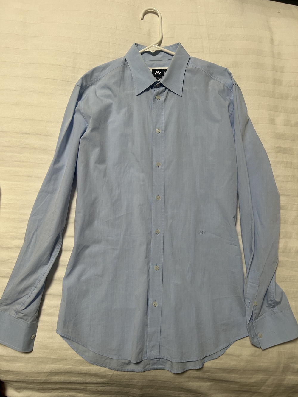 D&G Light Blue Men's Dress Shirt - Classic Point Collar